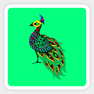 shining phoenix peacock ecopop pattern Sticker